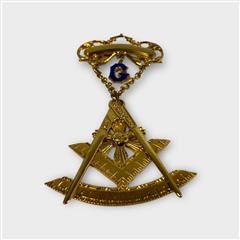 10k Gold Freemason Masonic Past Master Jewel Pin Badge 9.7g 10K